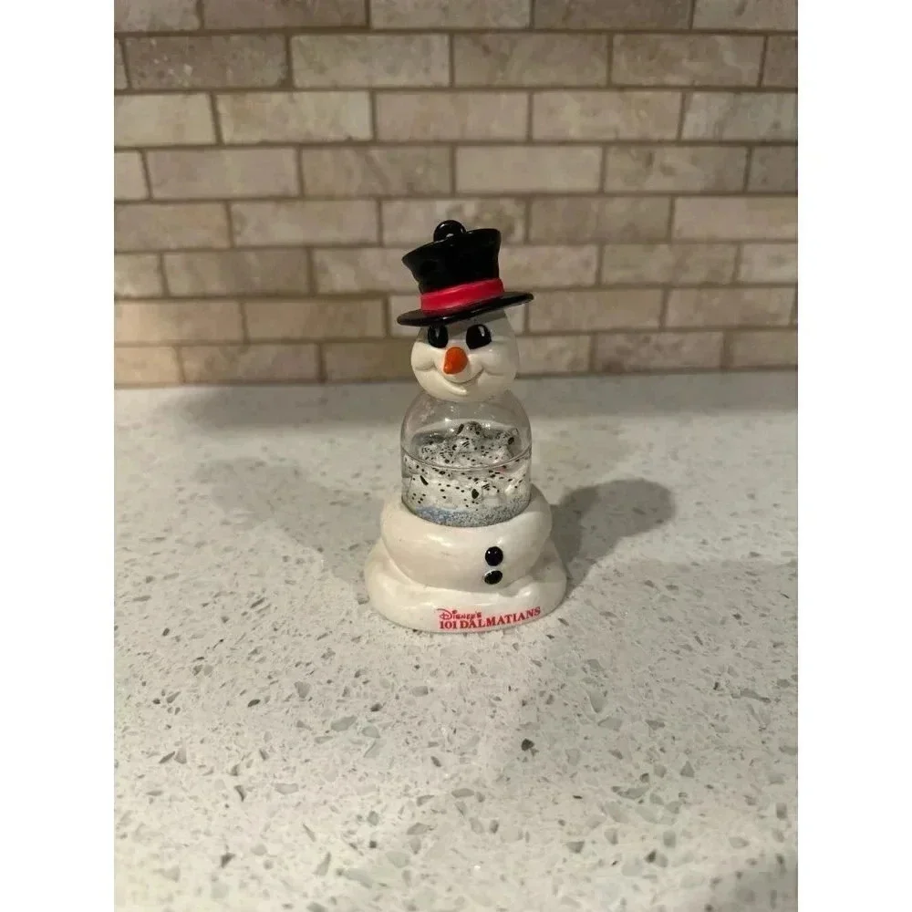 1996‎ Disney McDonald's 101 Dalmatians Toy Snowman Snow Globe sf